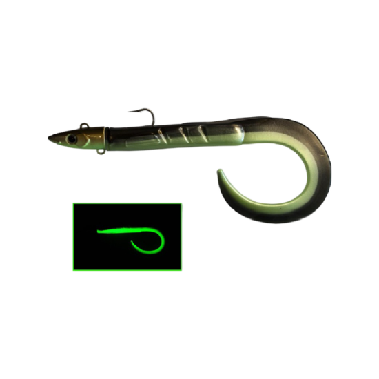 Εικόνα της Σιλικόνη Soul Lures Snipe Eel Combo #15 Khaki/Luminous Green