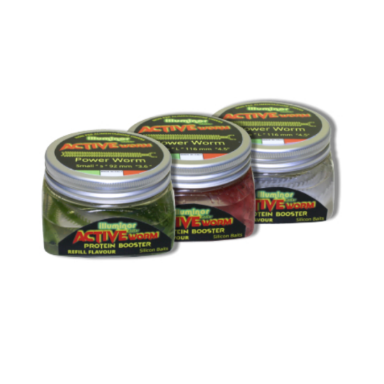 Εικόνα της Βιοδιασπώμενο Illuminor Baits Power Worm Βαζάκι Large